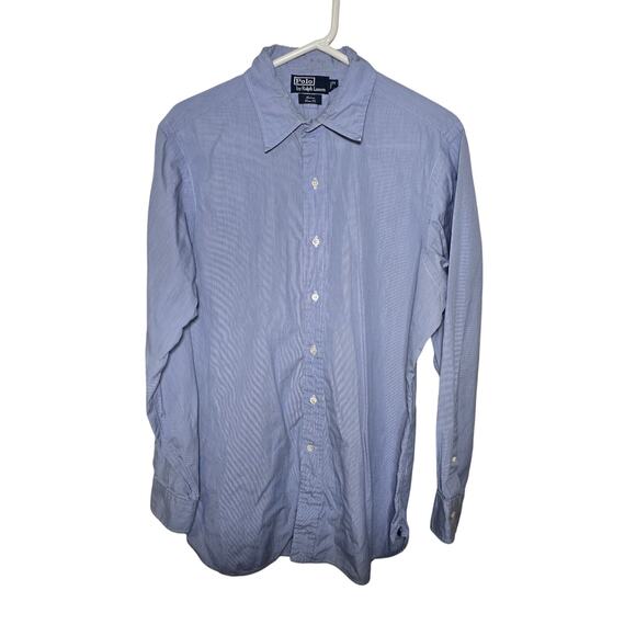 Polo by Ralph Lauren Other - Polo by Ralph Lauren Blue Pin Stripe Long Sleeve Shirt Andrew Classic 16-34